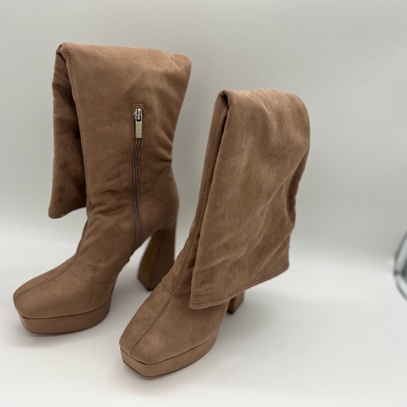 JESSICA SIMPSON Womens Beige 1" Platform Daniyah Heeled Boots 7.5 M - Picture 3 of 7